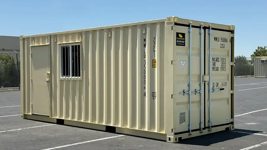 Office warranty The 20ft Refurbished Combo Office Container comes with a 5-year limited warranty. This warranty covers structural integrity, protection against corrosion, and maintenance of wind and watertight conditions under normal operating use. Coverage Includes Structural frame, walls, roof, and doors Weather resistance (wind and watertight seals) Weld integrity on the main container structure Electrical, lighting, HVAC, and interior components (1-year coverage) Warranty Exclusions Normal cosmetic wear and tear, such as surface rust, scratches, dents, and paint fading, are not covered. Damage caused by misuse, improper lifting, modification, accidents, or environmental extremes is excluded from warranty coverage. Optional lockbox security upgrades are covered separately if installed.